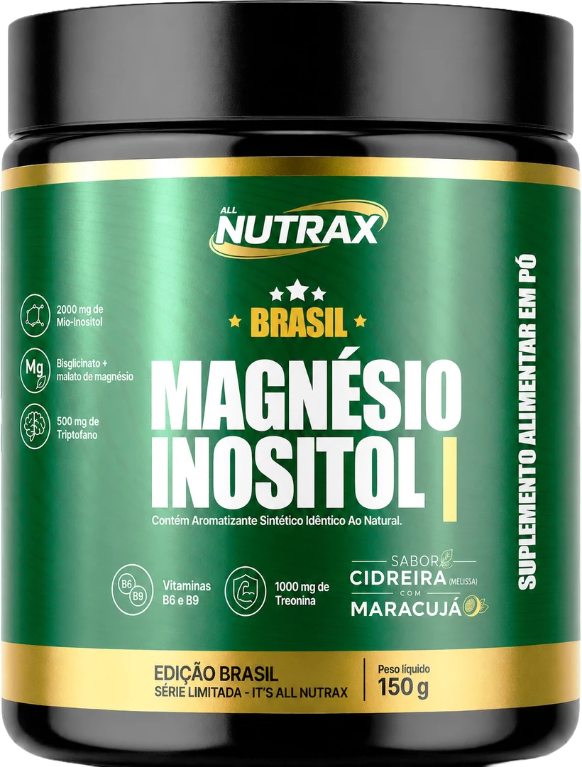 Pote All Nutrax Magnésio + Inositol, sabor Cidreira com Maracujá